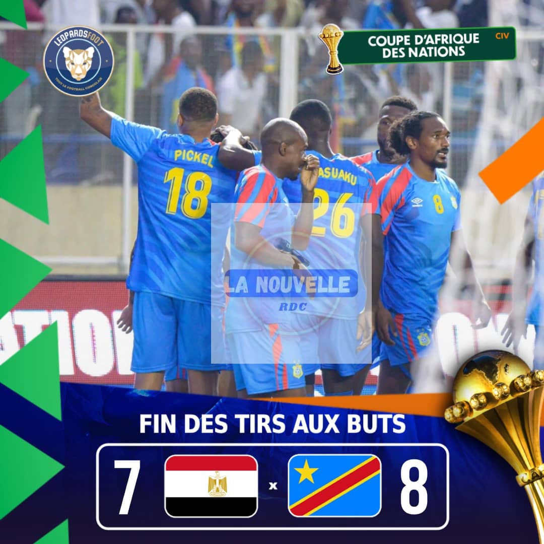 Can2023: La RDC élimine l&rsquo;Égypte aux tirs au but et se qualifie aux quarts de finale