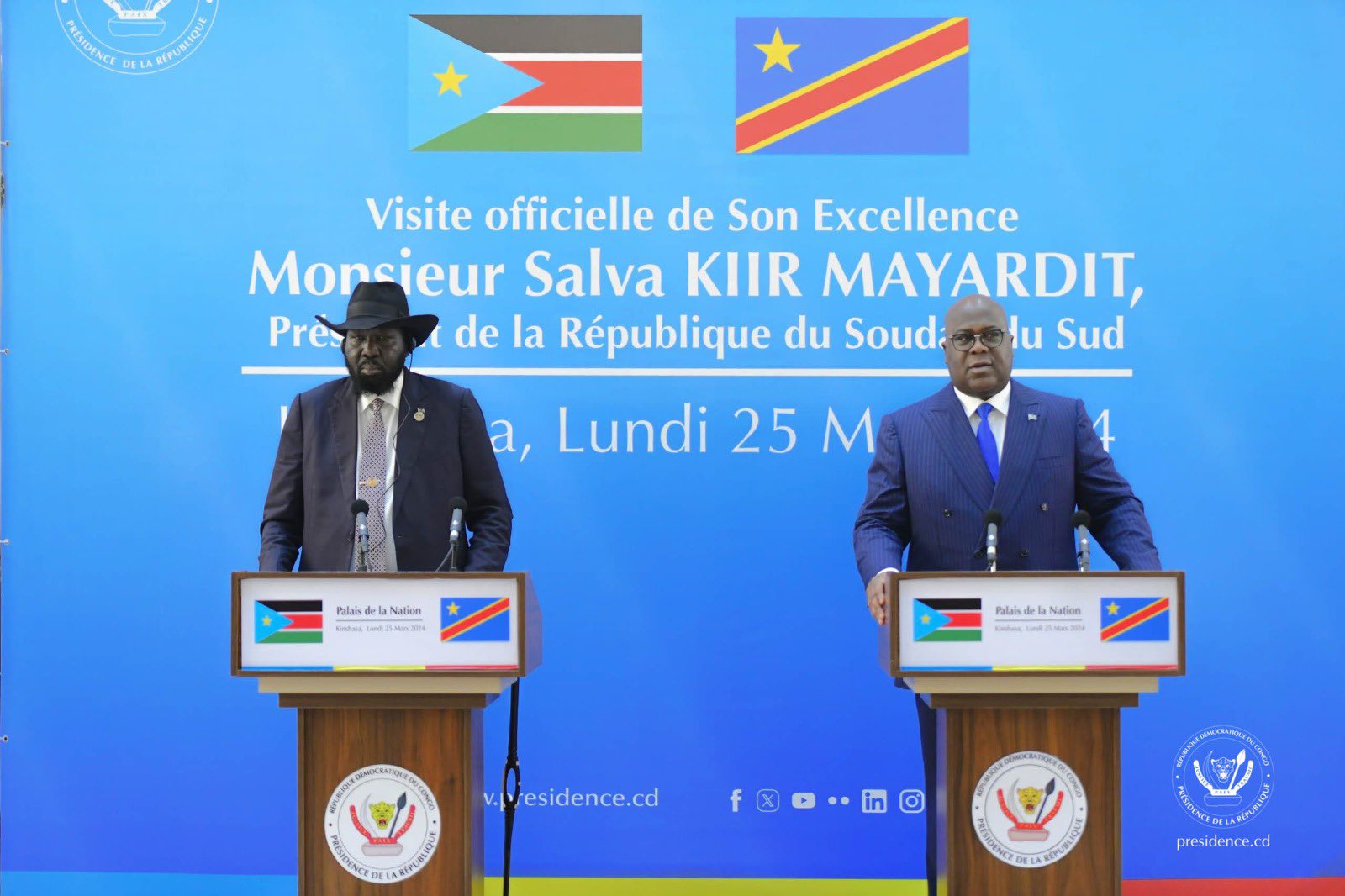 Agression rwandaise : Les présidents Félix Tshisekedi et Salva Kiir appellent à une relance urgente des processus de paix de Nairobi et Luanda 