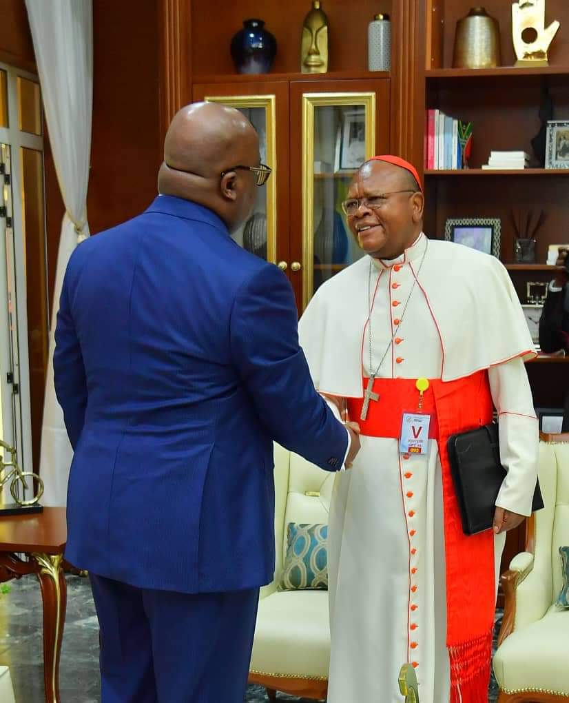 RDC : le cardinal Fridolin Ambogo rencontre le président de la République, Félix Tshisekedi 