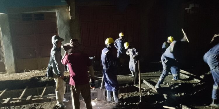 Bukavu : les travaux de réhabilitation de l’avenue Saïo se poursuivent même la nuit